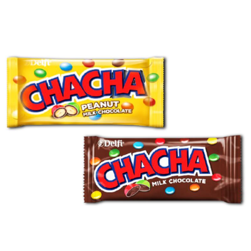 

Delfi ChaCha 2Varian Rasa Peanut Milk Chocolate dan Milk Chocolate - 1Renceng 10pcs