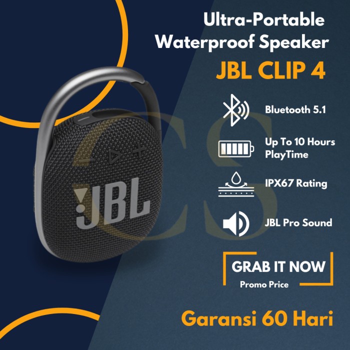 Jbl Clip 4 Portable Wireless Speaker Bluetooth Bass Clip4 Waterproof