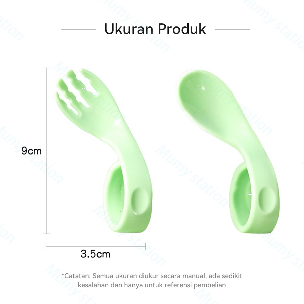 Mumystation 2pcs/Set Sendok Garpu makan Anak bayi alat makan anak bayi balita
