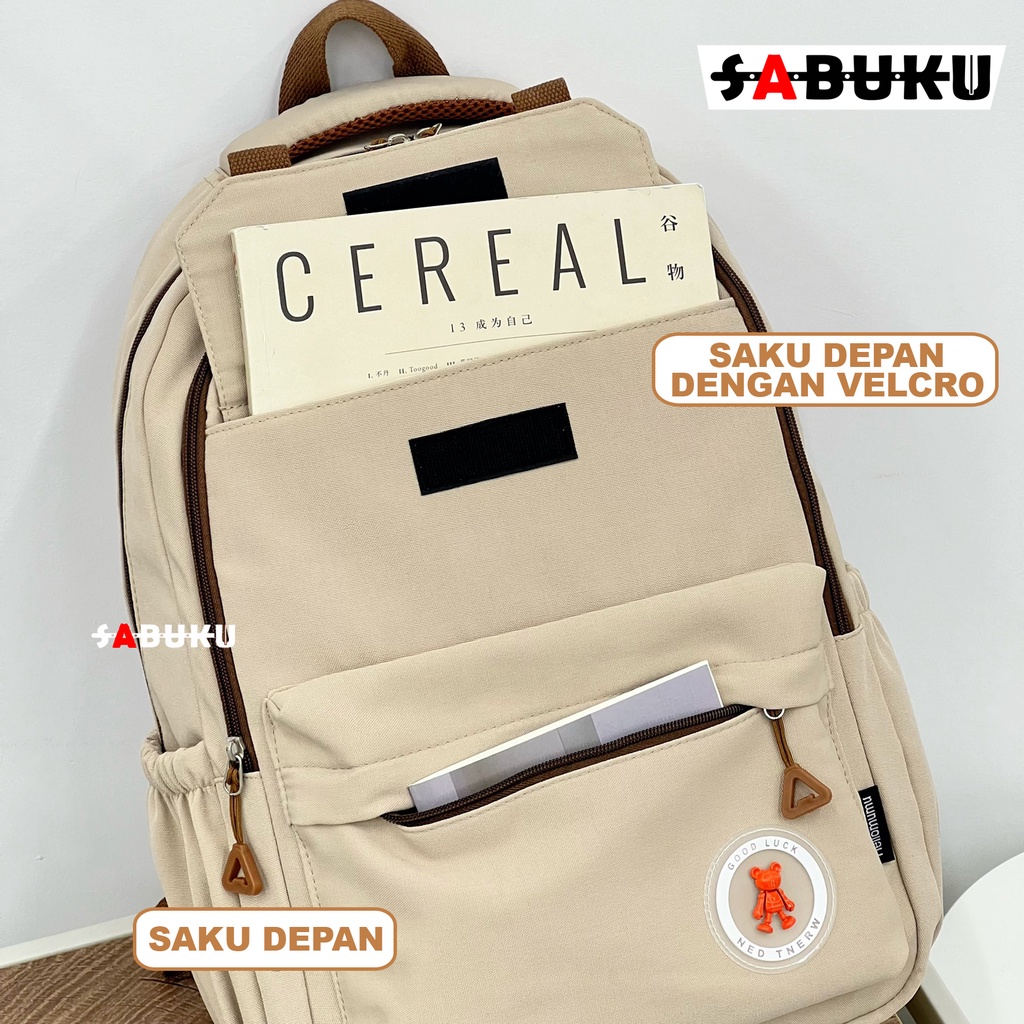 Tas Ransel Fashion Korea Style Tas Remaja Kuliah Pria Wanita Backpack Fashion Distro Tas Ransel Anak Trendy -281