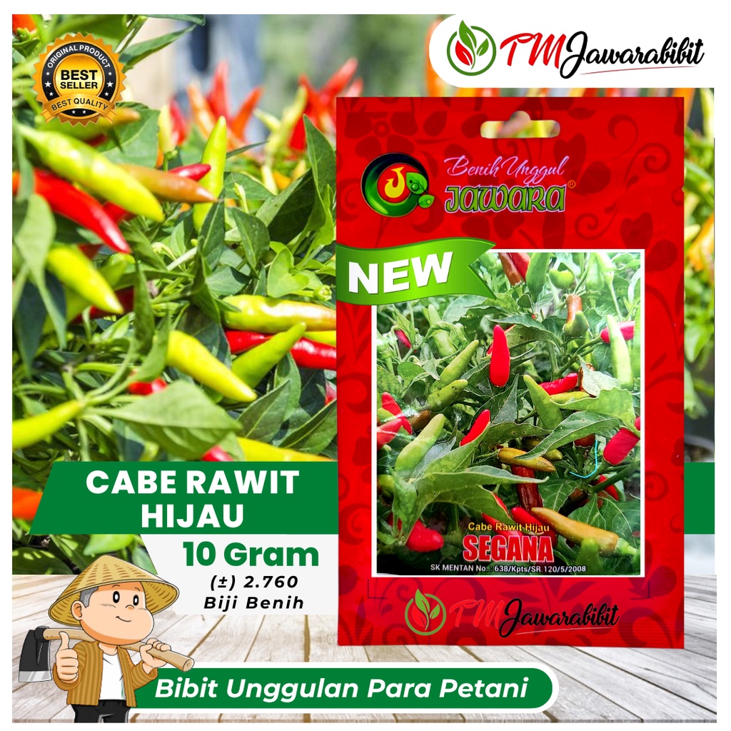 BIBIT CABE RAWIT HIJAU SEGANA ISI 10 GRAM PRODUK ASLI JAWARA