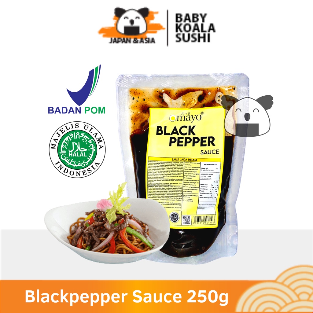 OMAYO Blackpepper Sauce 250 g Halal | Saus Lada Hitam | Black Pepper