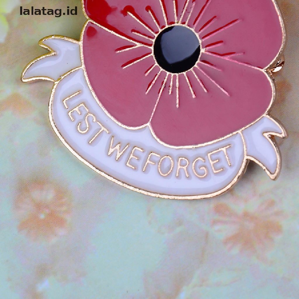 [lalatag] Bros Zikir Enamel Merah poppy Bunga lapel pin Bros Lencana Hadiah Perjamuan [ID]