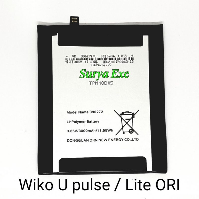 Baterai Wiko UPulse U-Pulse Lite U Pulse Kode Batrai/Nama 396272 ORI