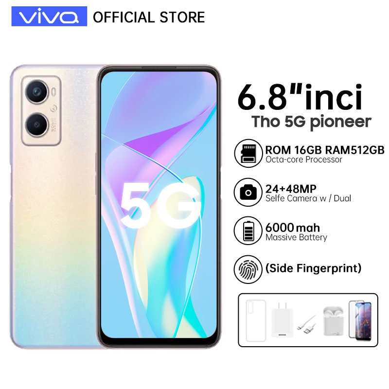 【Hp Baru】Smartphone VIV0 Y21 6.8 inci layar penuh 6000mAh baterai besar Kecepatan refresh tinggi 143