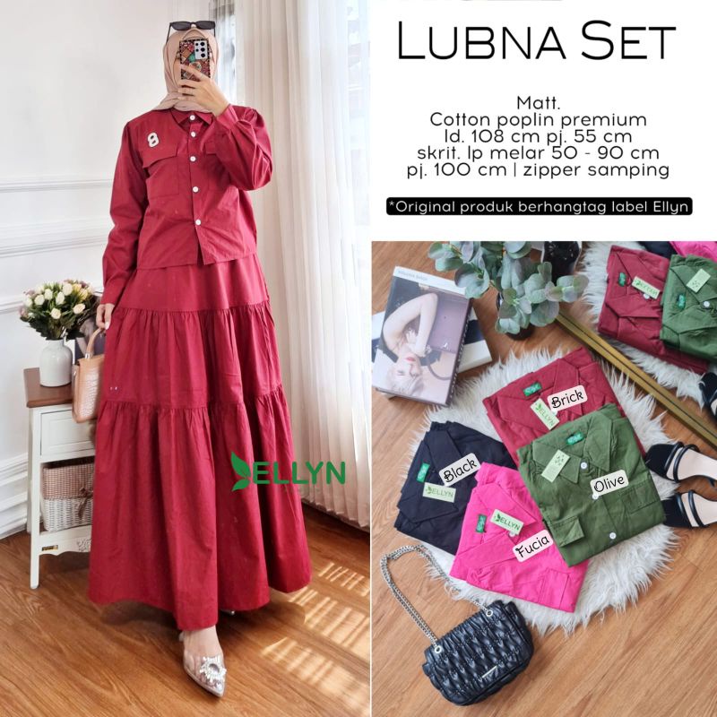 Setelan wanita kekinian cotton poplin premium lubna set by ellyn