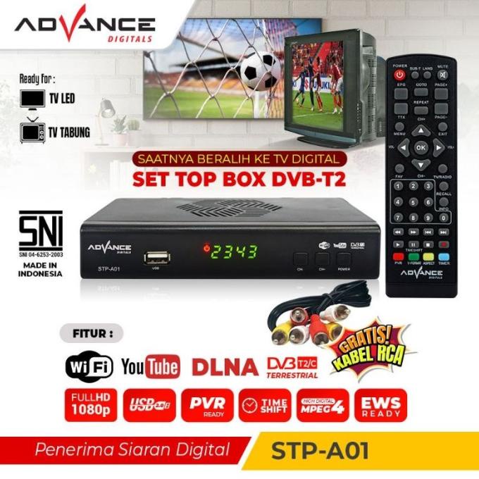 STB Advance STP A01 Receiver TV Digital Set Top Box DVB T2 Tuner WiFi