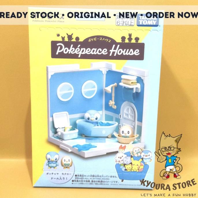 TAKARA TOMY Pokemon Poke Peace House Bathroom - Piplup & Rowlet