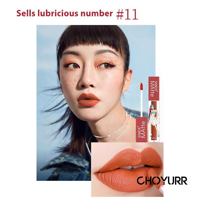 【COD】Matte Lipstick Tahan Lama Tahan Air Small Square Tube Lip Gloss Non Stick Cup Easy Color Lip Glaze-CH