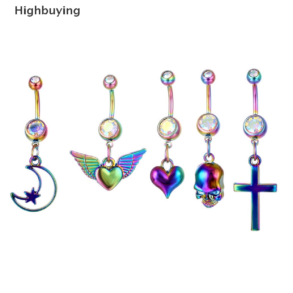 Hbid Surgical Steel Belly Button Ring Fashion Heart Belly Jewelry Cincin Pusar Bintang Laut Cincin Pusar Perhiasan Pusar Hadiah Grilfriend Glory