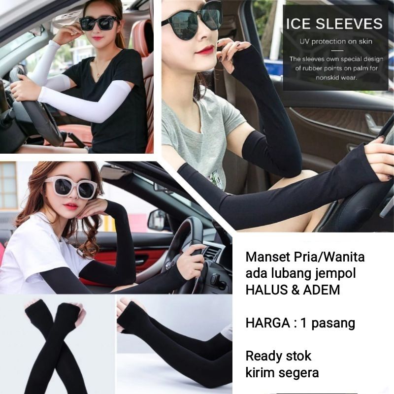 Manset Tangan Pria Wanita Lets Slim Manset Lengan Deker Tangan Manset Sepeda Gym Arm Sleeve