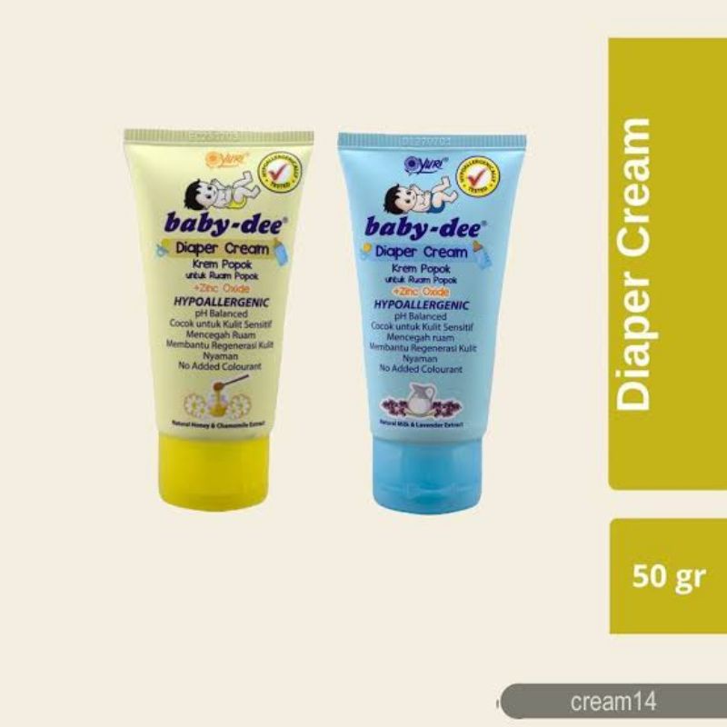 Yuri Baby Dee Diaper Cream - Dee Dee Krem Ruam Popok Bayi - Dee-Dee Kream Lotion Iritasi Popok - Losion Bayi Iritasi