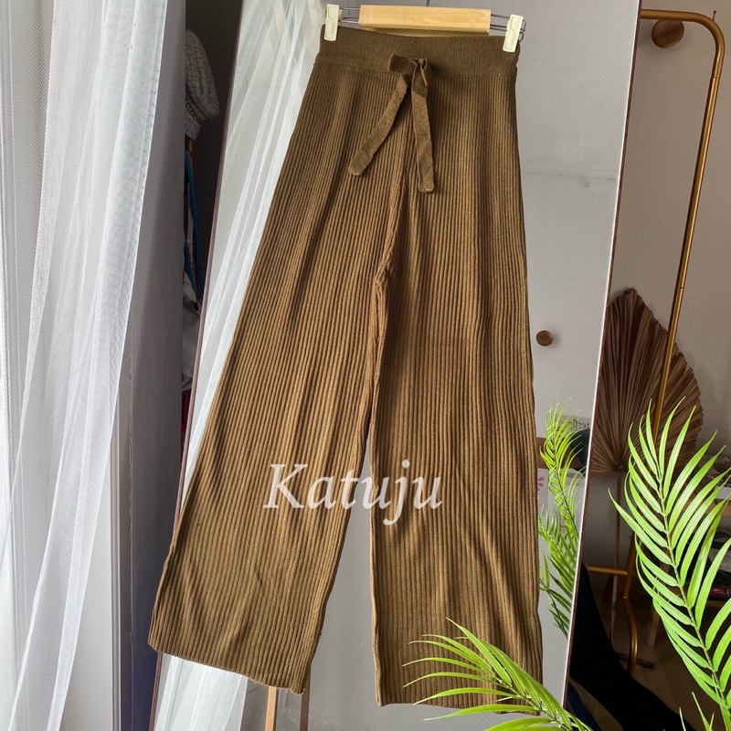 CELANA RAJUT SALUR KNIT PANT FULL KARET