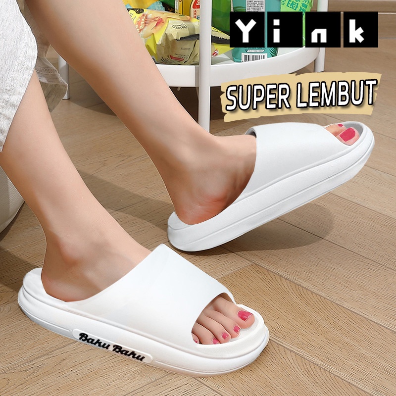 Yink Sandal Pria Dewasa / Sandal Slop Pria Dewasa/ Sandal Couple/ Lucu Sandal Karet Import Sendal Jelly Wanita Terbaru 2022 Sandal Rumah Soft Slipper Murah Anti Slip Elastic Empuk EVA