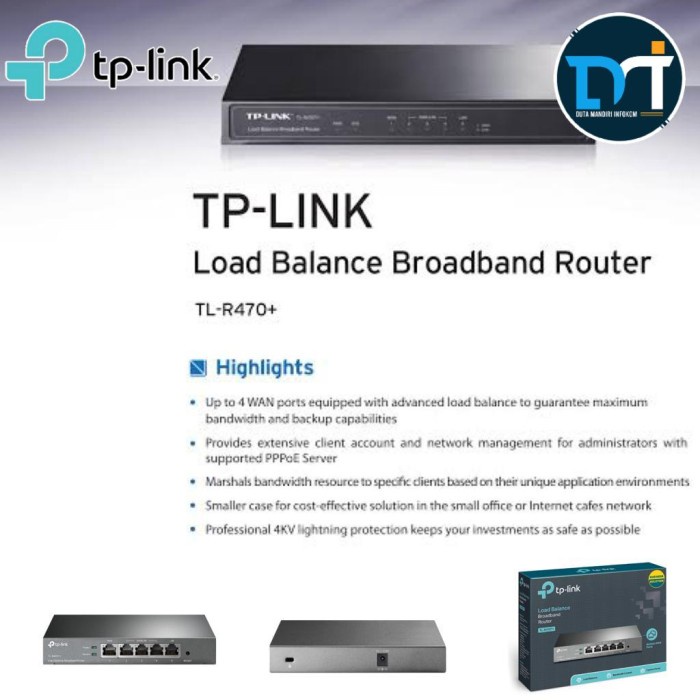 Produk Terbaru Tp-Link Tl-R470T+ Desktop Load Balance Broadband Router I Tplink R470T