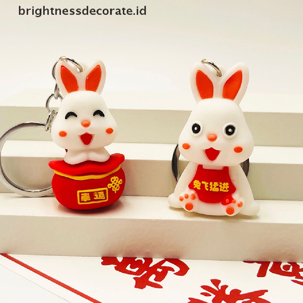 [Birth] 2023kunci Kelinci Tahun Baru Kartun Fortune Rabbit KeyChain Gantungan Kunci Mobil Cincin Mahasiswa Pasangan Tas Liontin [ID]