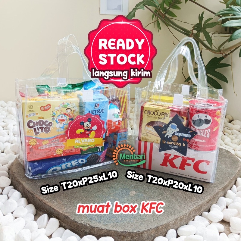 

Tas Mika Transparan Souvenir Tas Ulang Tahun Ultah Hampers Goody Bag Tas Snack Anak 20X25X10 0.13