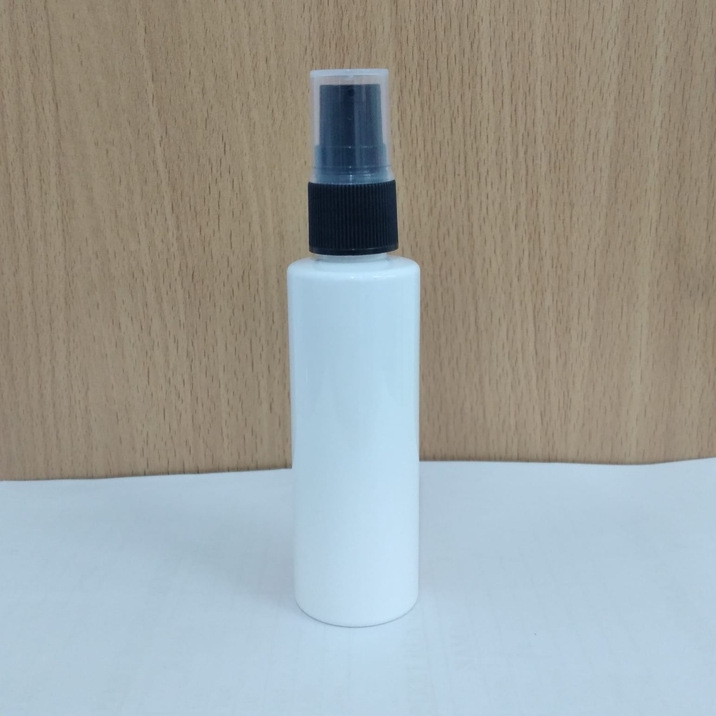 Botol Plastik PET 60ml RF Putih Tutup Pump Treatment Half Cap