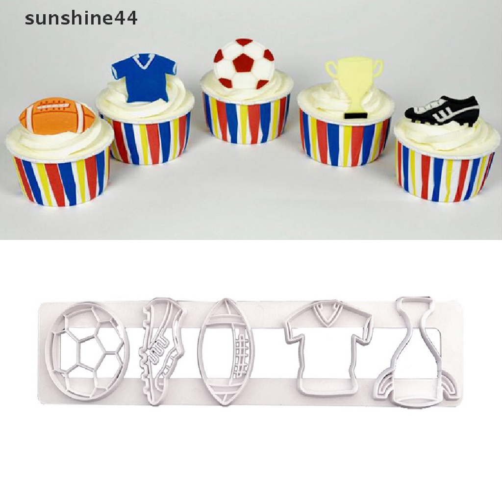 Sunshine Football Sport Cookie Cutter DIY Alat Kue Dunia Kup Kue Football Cookie Biskuit Embos Fondant Clay Pring Cetakan.