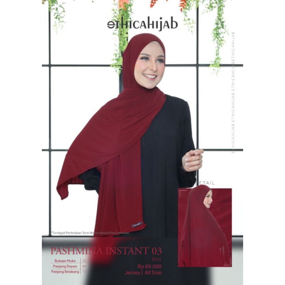 Ethica Hijab Kerudung Pashmina Instant 03 Pasmina Instan 03