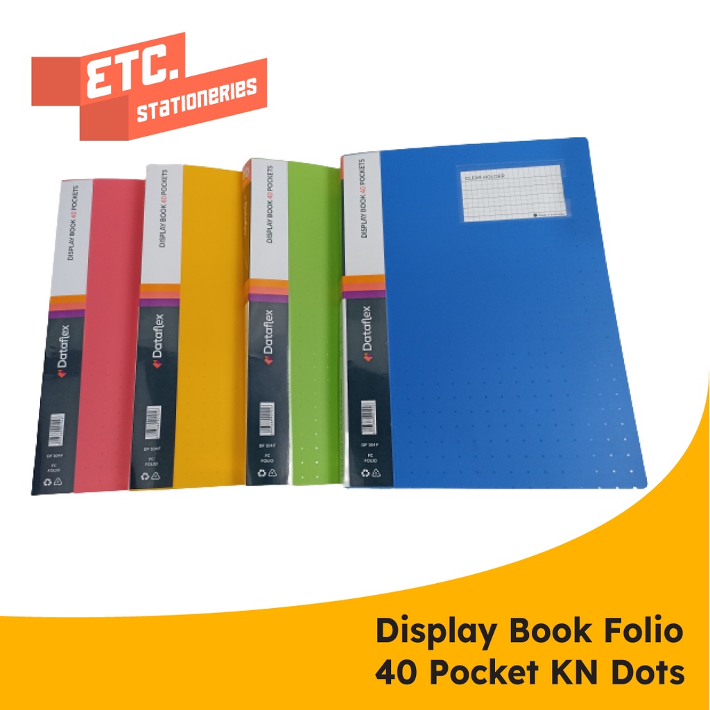 

Dataflex Display Book / Document Keeper / Clear Holder 40 Pockets Motif Dots Pastel DF-862