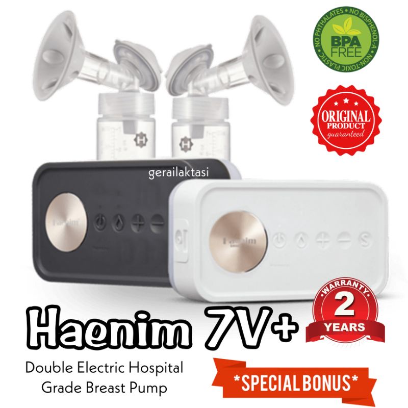 Haenim 7V+ Rechargable Double Electric Breast Pump - Pompa ASI Elektrik Double