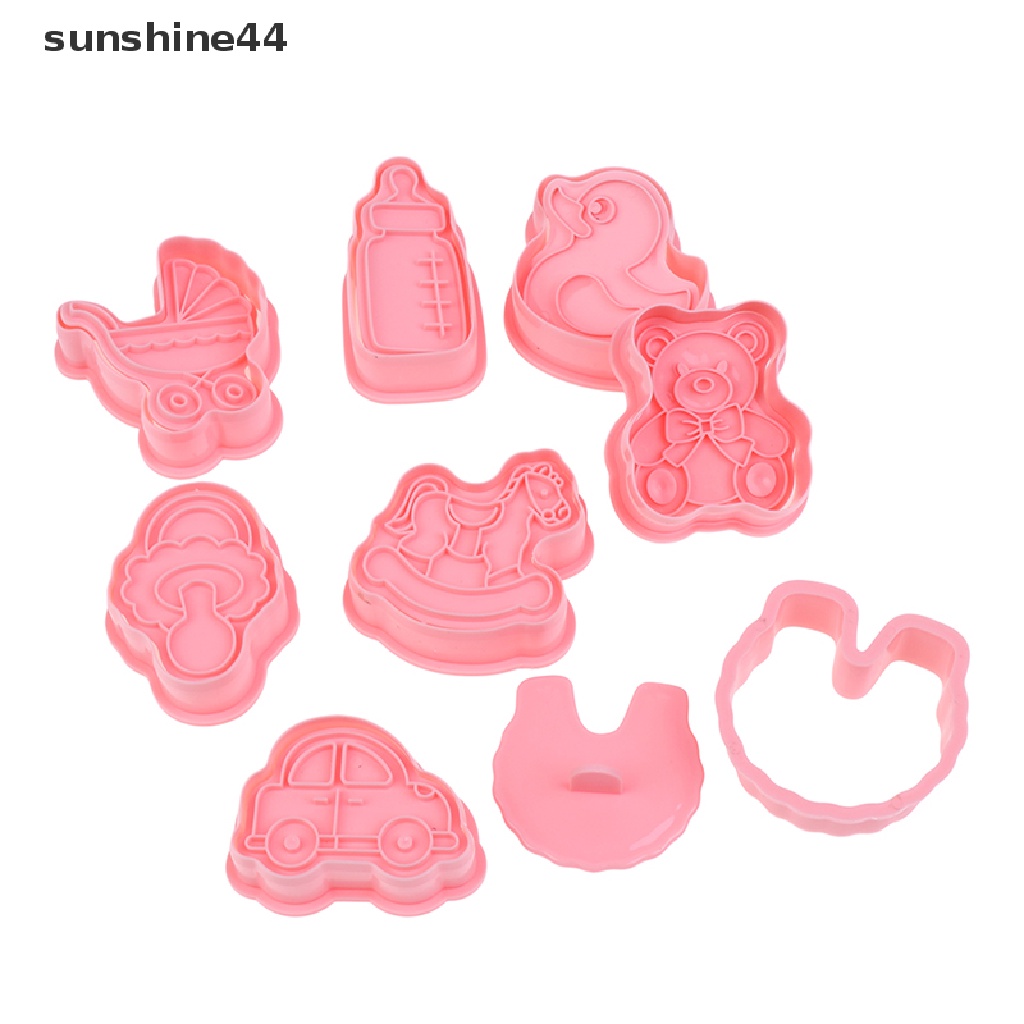 Sunshine 8pcs/Set DIY Cetakan Biskuit Kartun Bayi Cookie Cutter Cartoon Biscuit Mold.