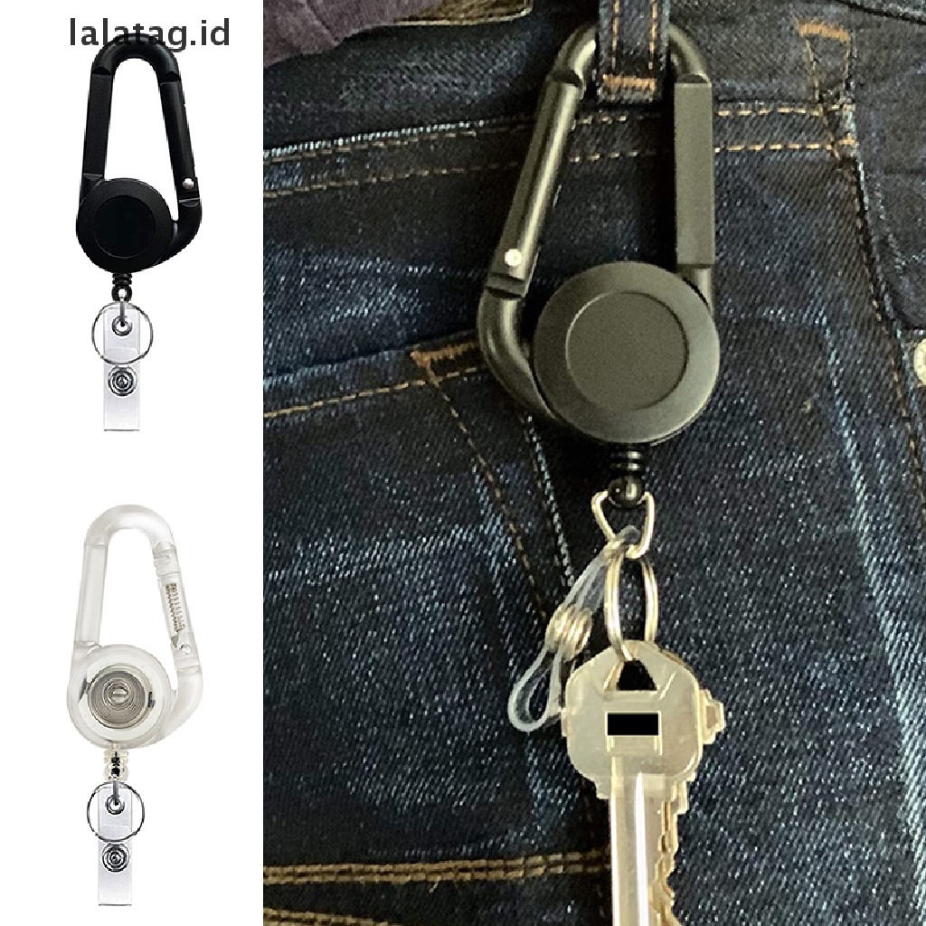 [lalatag] Gantungan Kunci ID Card Lanyard Clip Key Ring Retractable Belt Rope Holder Keyring [ID]