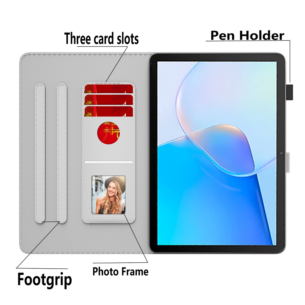 Untuk Huawei MatePad 10.4 SE (2022) AGS5-L09 AGS5-W09 Mate Pad SE 10.4-inci Kualitas Tinggi Tablet Perlindungan Case Fashion Cat Air Kulit PU Casing Flip Dompet Slot Kartu Stand Cover