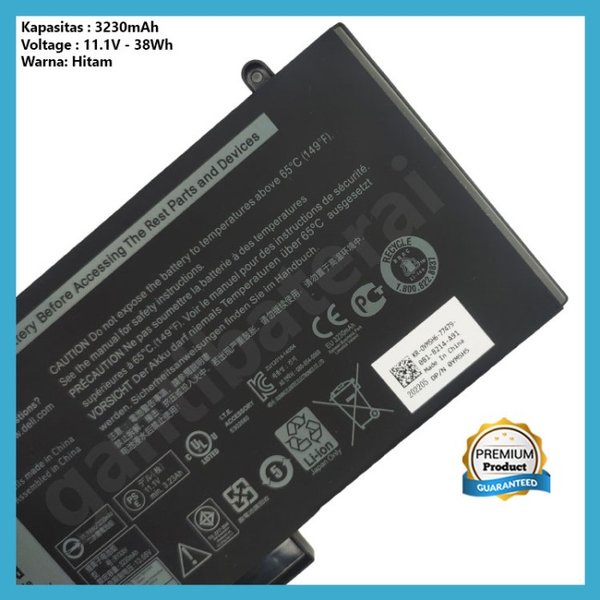 Original Baterai Dell Latitude 12 5000 E5250 E5450 E5550 RYXXH