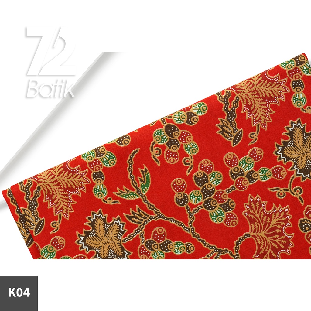 KAIN BATIK PREMIUM Bahan Katun Motif Buah Berry Merah 722707 Cap 72 Jarik Jarit Samping Kebat Panjang Batik Katun Modern Premium Bahan Seragam Batik Pernikahan Kantor Keluarga Murah Kamen Jadi Batik Bali Lembaran