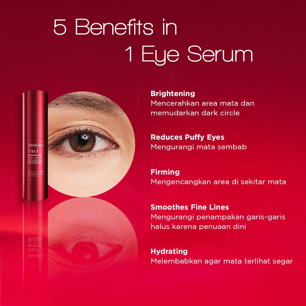 ❤ MEMEY ❤ ElsheSkin 5 IN 1 Eyessentials Night Serum 18ml | With Retino &amp; Vitamin C Eye Serum