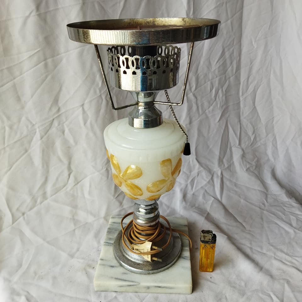 Pajangan Lampu Meja Italy Porcelain Marmer