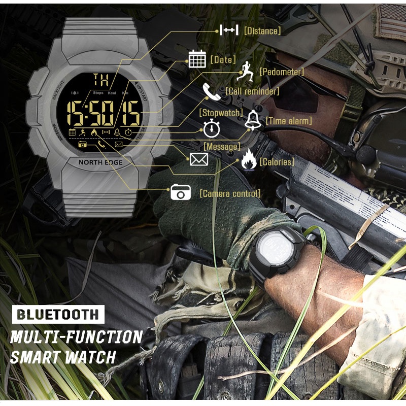north edge ak waterproof 100M Original Smartwatch Militer Style Watch northedge AK