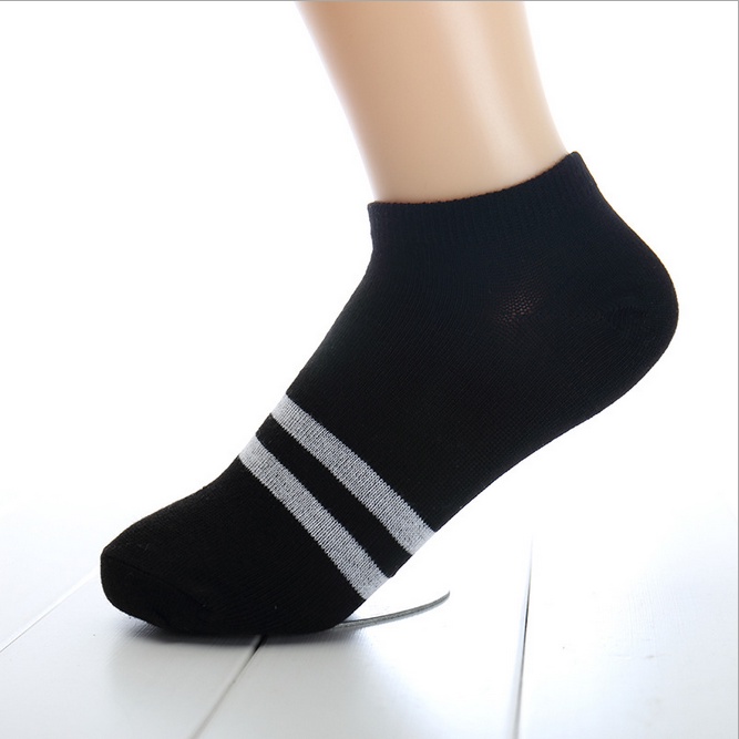 Yamata Kaos Kaki Pendek Semata Kaki Motif Garis / Kaos Kaki Hitam Semata Kaki / Kaos Kaki Pendek Pria Dan Wanita All Size / Kaos Kaki Bahan Polyester Katun