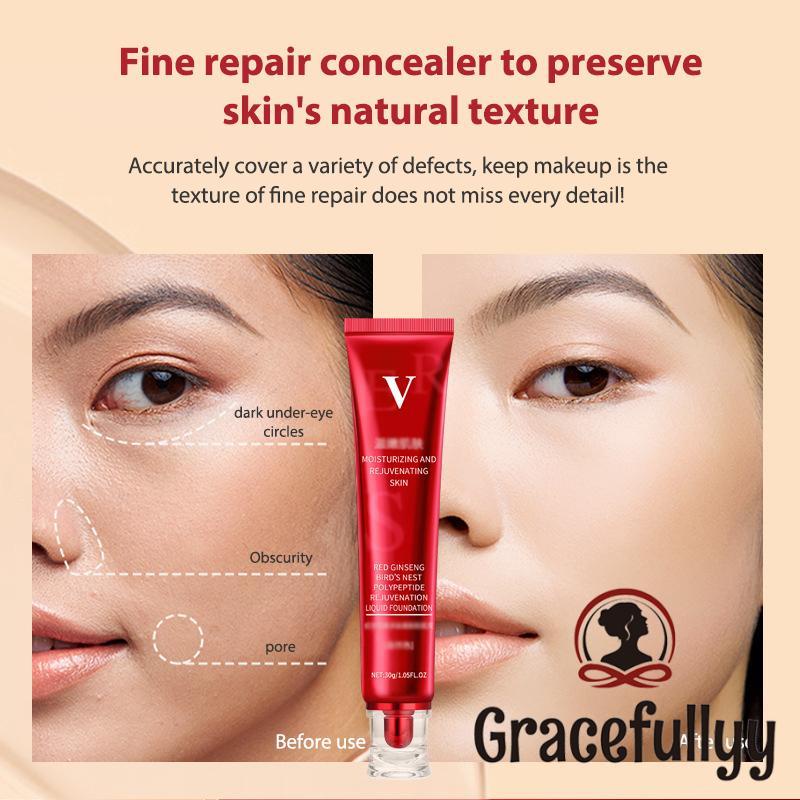 [COD]Kosmetik Viral Liquid Foundation Red Ginseng Moisturizing And Rejuvenating Skin-GY