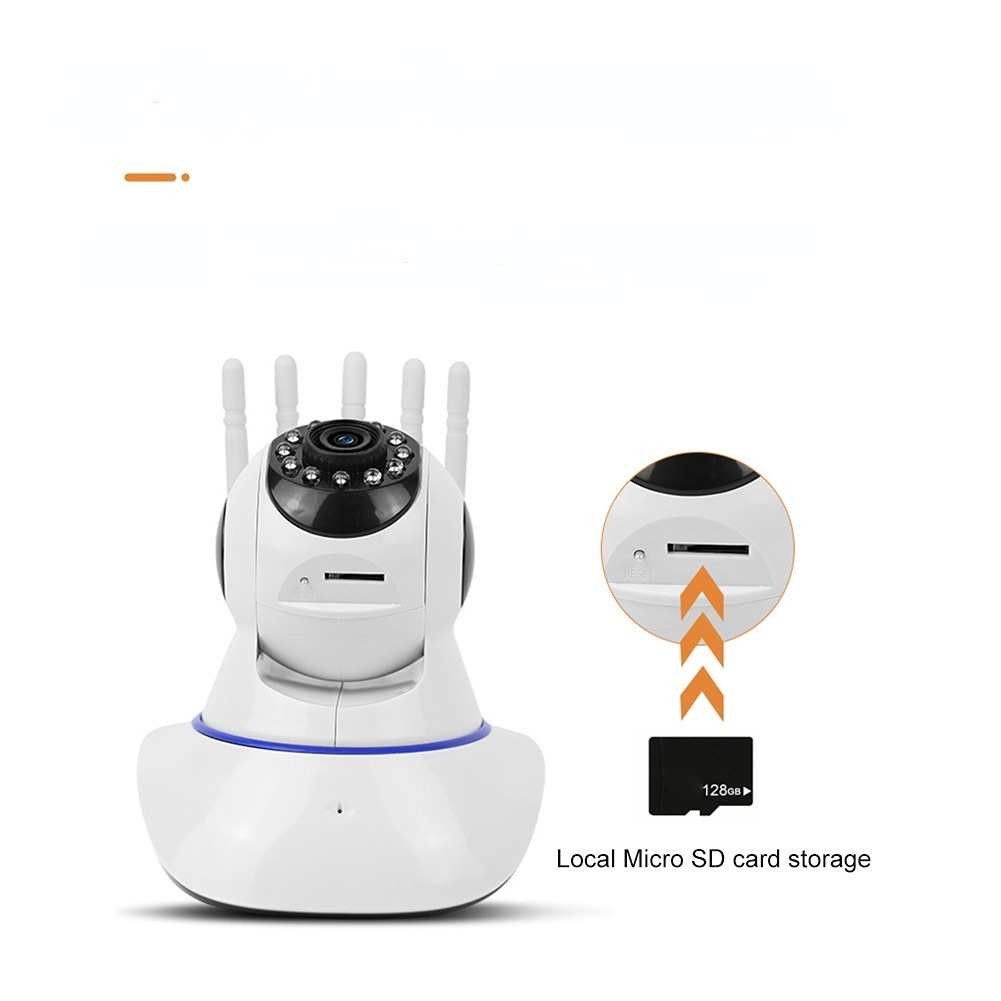 【COD】CCTV Kamera 360 °Berputar Kamera WiFi Nirkabel Lima Antena 1080P HD IP Camera Kocok Kamera
