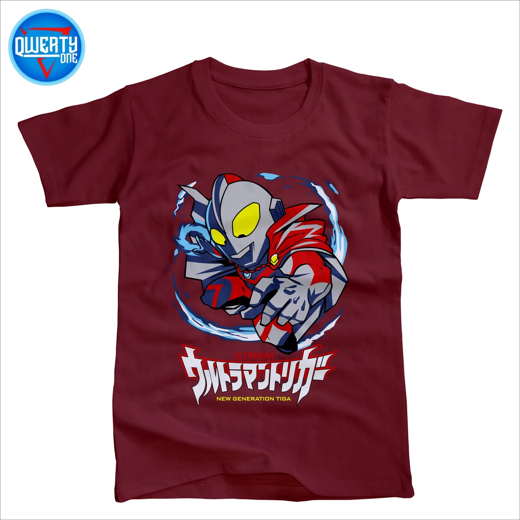 Kaos Distro Anak Karakter Ultramen Maroon 1-10 Tahun