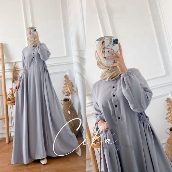 Gamis Chika Dress Maxi bahan CRINCLE AIRFLOW