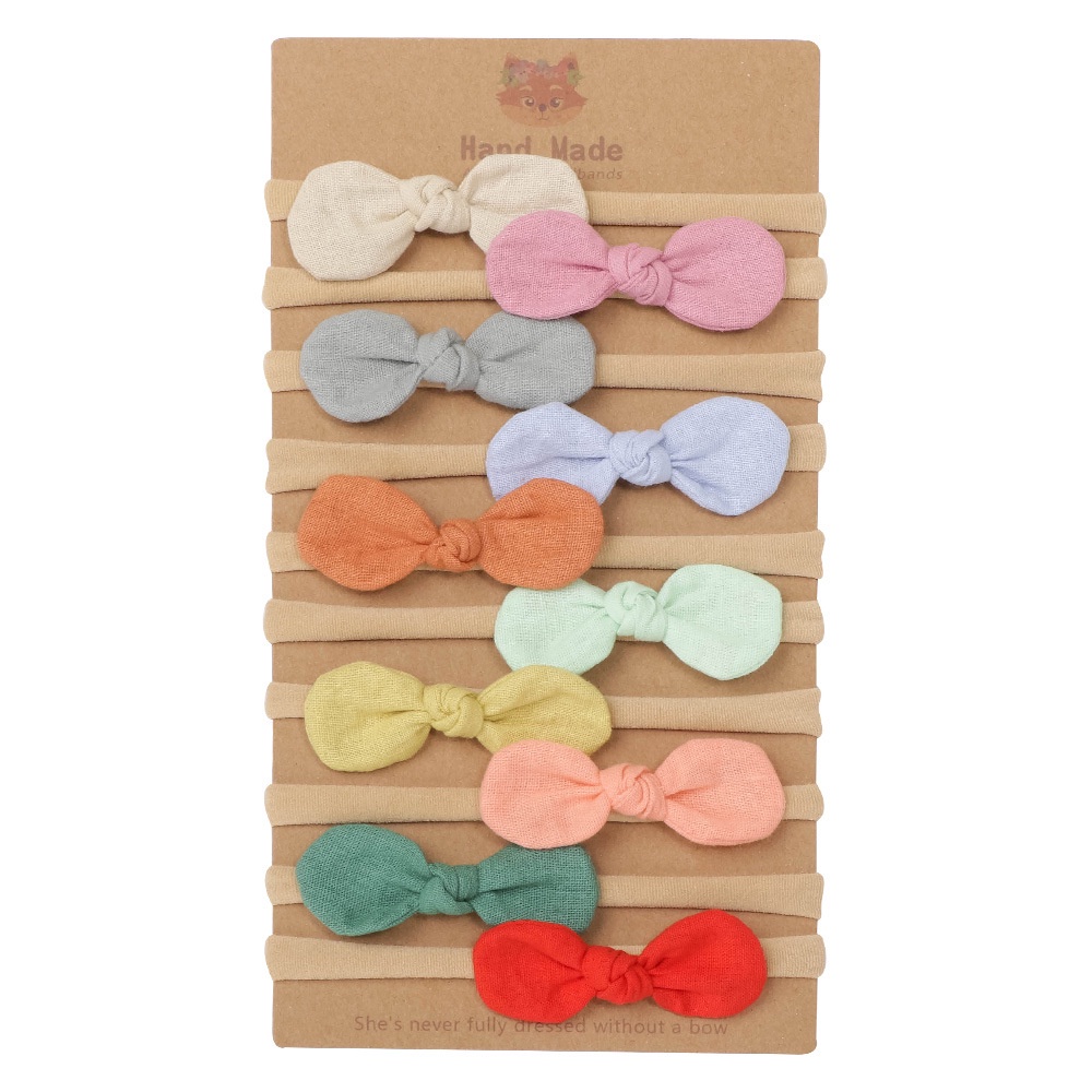 SOFT NON-TRACE PREMIUM BABY TODDLER SMALL BOW RIBBON CUTE HEADBAND HAIRBAND BENDO BANDO BANDANA PITA ANAK BALITA BAYI COTTON NYLON LACE EMBROIDERY AKSESORIS KARET RAMBUT WARNASOLID POLOS PASTEL LEMBUT KOREA KOREAN STYLE