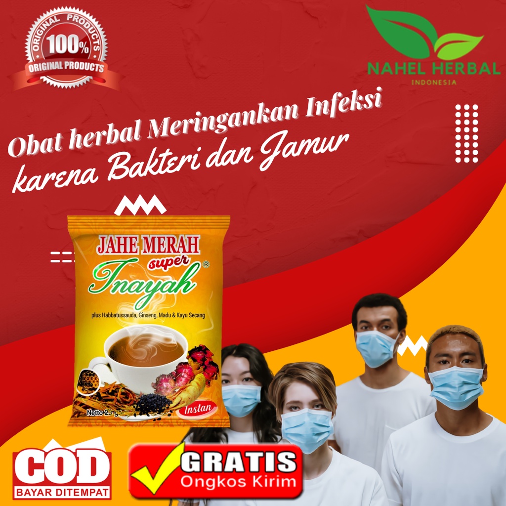 Obat Herbal Lambung Infeksi Saluran Kemih Kencing Pria Wanita - Jahe Merah Super Instan Sachet Extra