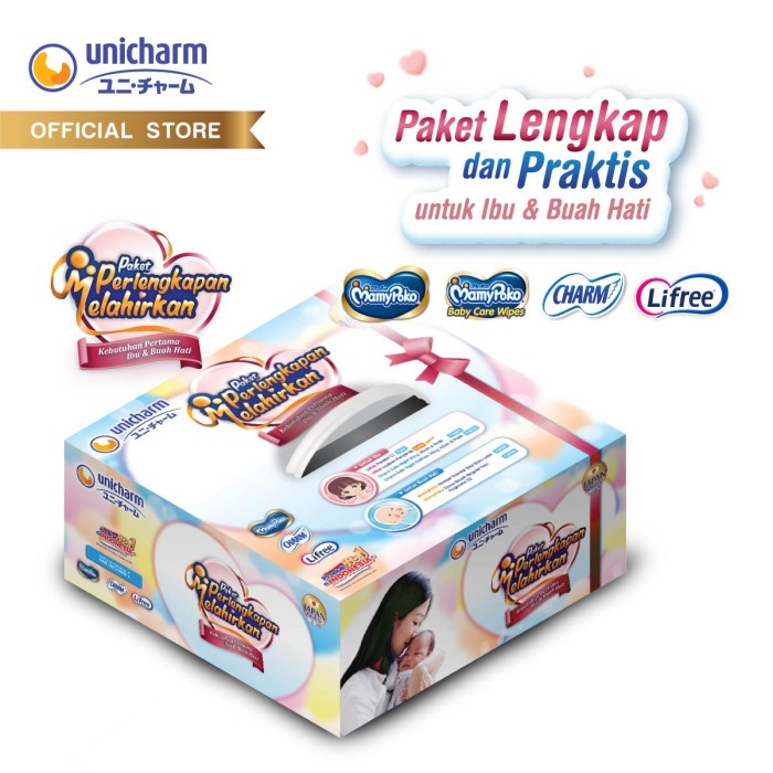 PAKET PERLENGKAPAN MELAHIRKAN UNICHARM - MAMYPOKO CHARM LIFREE