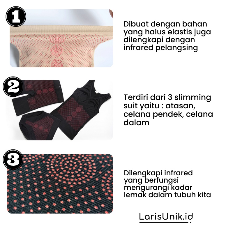 Korset Corset Pelangsing Infrared  3 in 1 Pengecil Perut Buncit Wanita korslet Pembakar Lemak Hot Body Slimming Suit