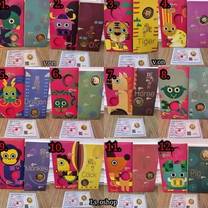 

HADIAH ANGPAO 12 SHIO / KADO / SOUVENIR IMLEK ANGPAO KOIN EMAS 12 SIO RG64654T