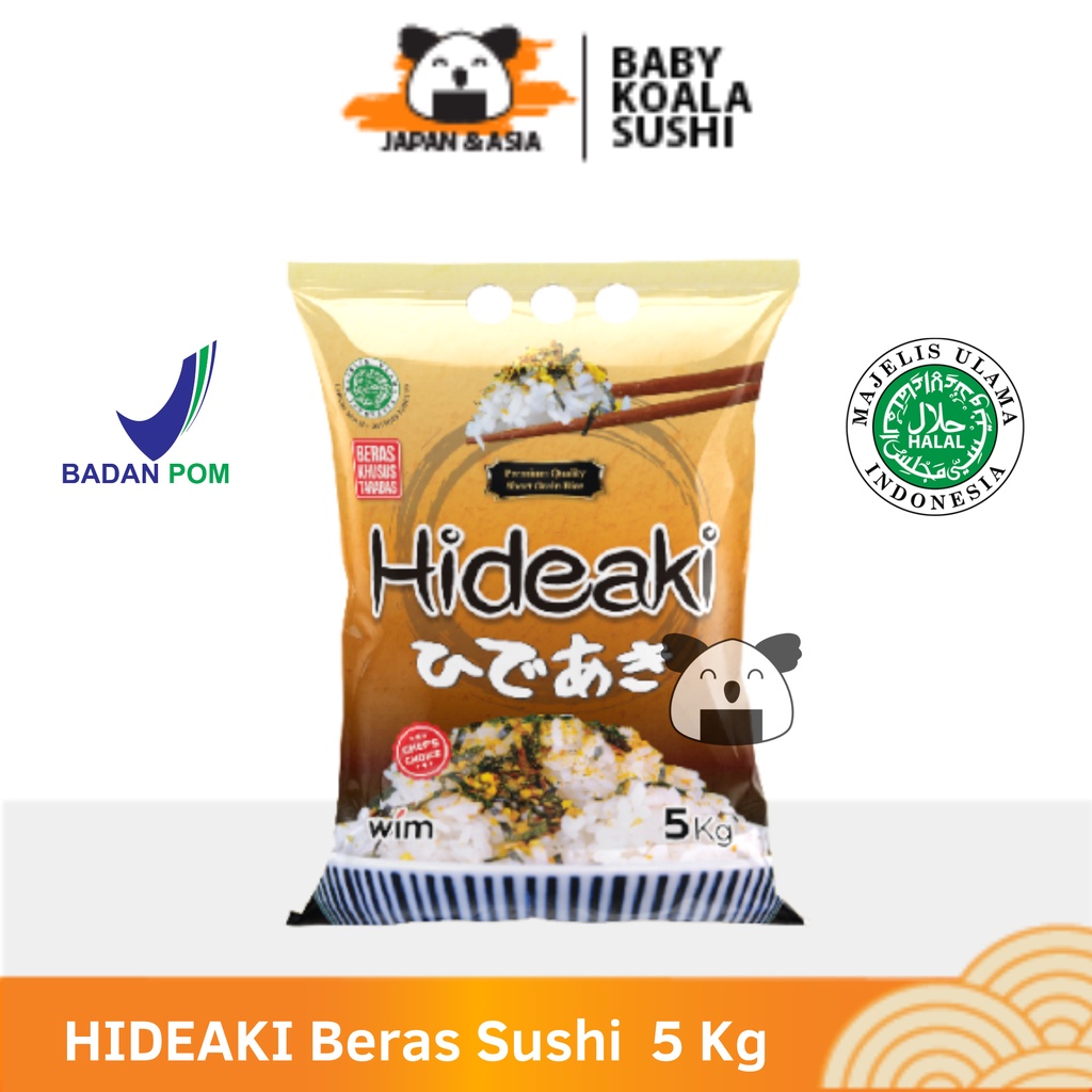 HIDEAKI Beras Sushi Premium 5 Kg │ Japonica Rice for Kimbab