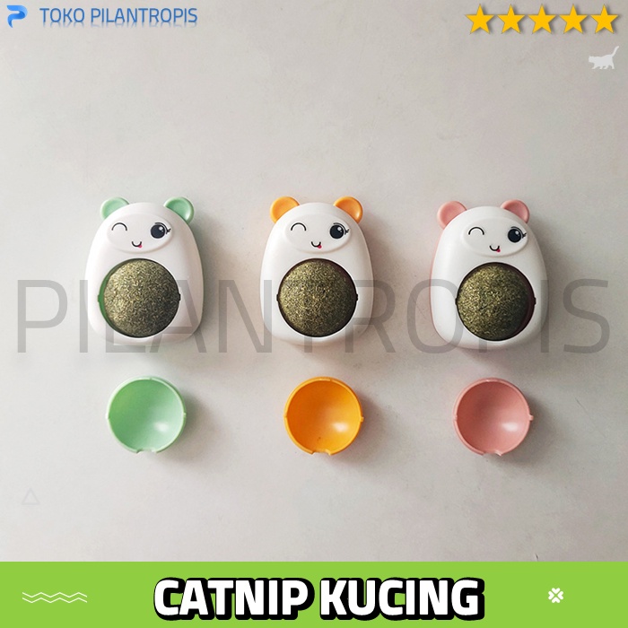 BOLA CATNIP KUCING BALL TEMPEL PUTAR AVOCADO CATMINT MAINAN BUAT KUCING RELAKSASI ANTI STRESS DI RUMAH