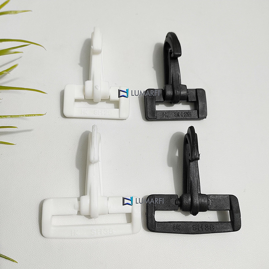 [PACK] Pengait/Kaitan/Cantolan Tas 2,5 cm dan 3,8 cm Putih Hitam / Pengait Tali Selempang / Pengait 