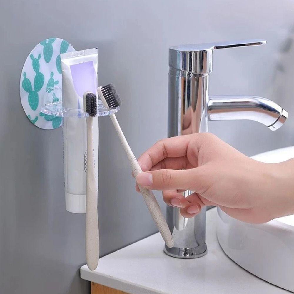 Solighter 4Pcs Tempat Sikat Gigi Hot Sale Bebas Pukulan ToothpasteTool Razor Toothbrush