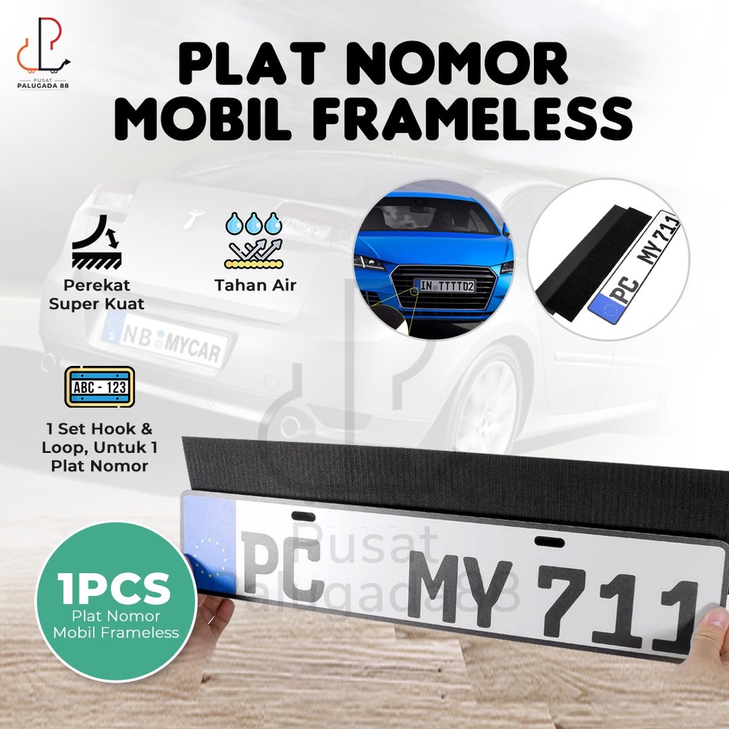 Holder Plat Nomor Mobil Frameless License Plate Half Set 1 Hook 1 Loop 1 set Dudukan Tatakan Nomer Framless Clean Look MURAH Dudukan Tatakan Bagian Slim