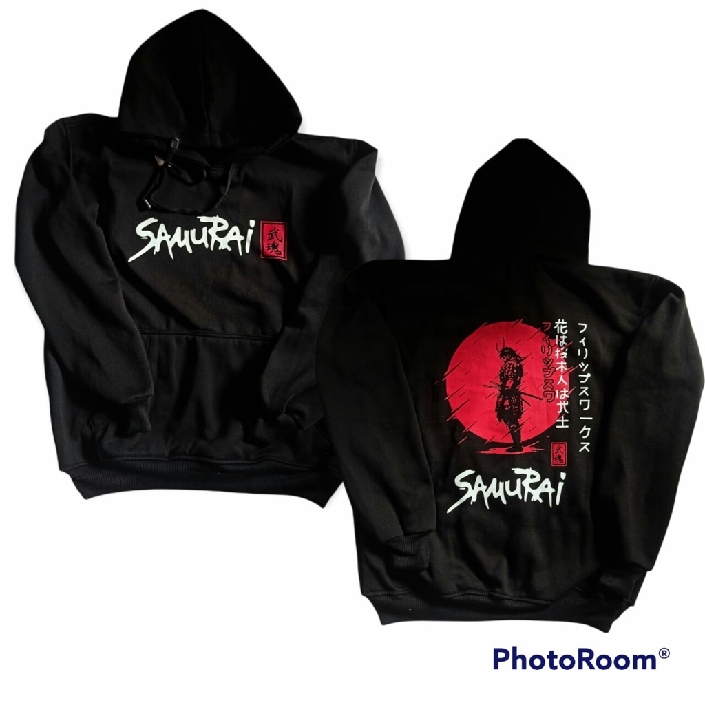 PROMO hoodie samurai jepang | samurai caping jepang | red black samurai ukuran size S M L XL